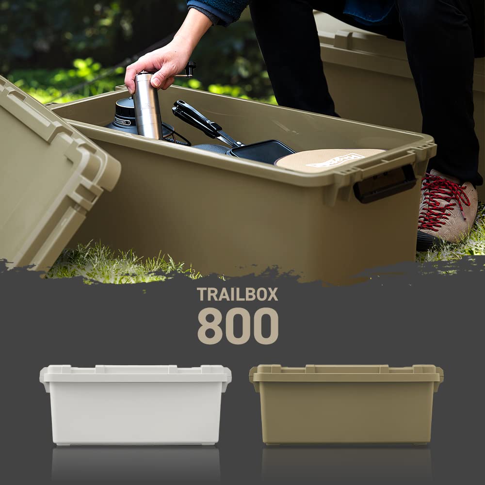Iris Ohyama Storage Box Container Storage Case Camping Equipment Outdoor Storage TRAILBOX 800 57L Khaki TRB-800
