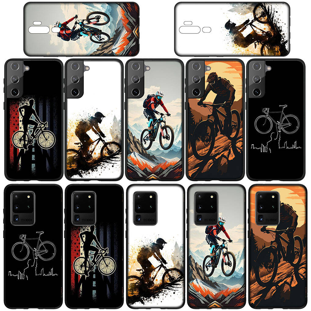 For Samsung Galaxy S25 S24 S23 iPhone 17 16 15 Xiaomi Redmi Note 14 13 12 11 Plus Pro Max XR A37 A57 Phone Case Mountain Bike Cycling Art OPPO Huawei