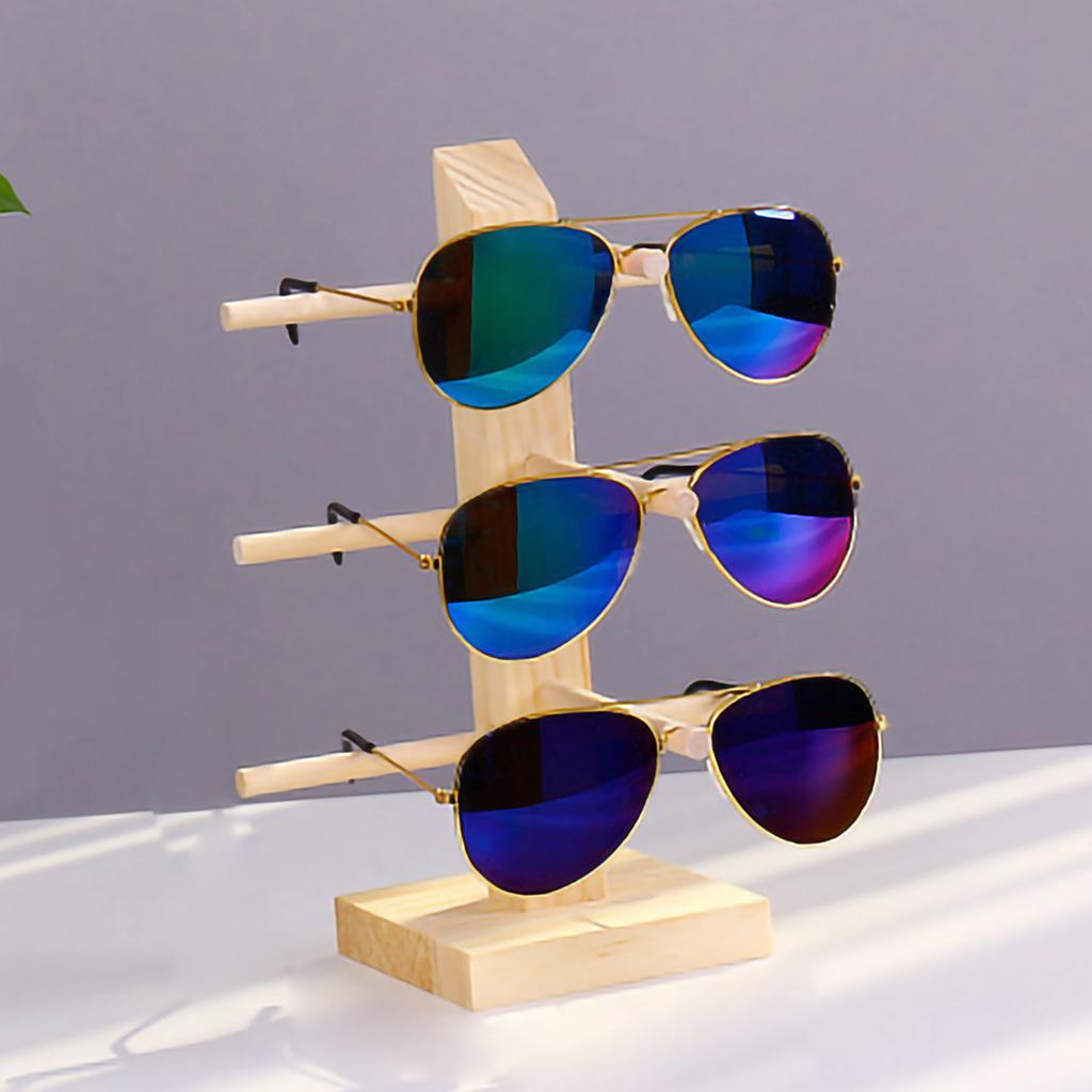 Wood Glasses Display Stand Exquisite Thick Prevent Slipping Easy to Install Sunglasses Rack for Home Optical Store 3