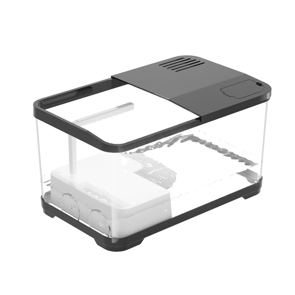 Turtle Tank with Basking and Climbing Platforms, Ecological Rearing Box, with Integrated Filter for Easy Maintenance