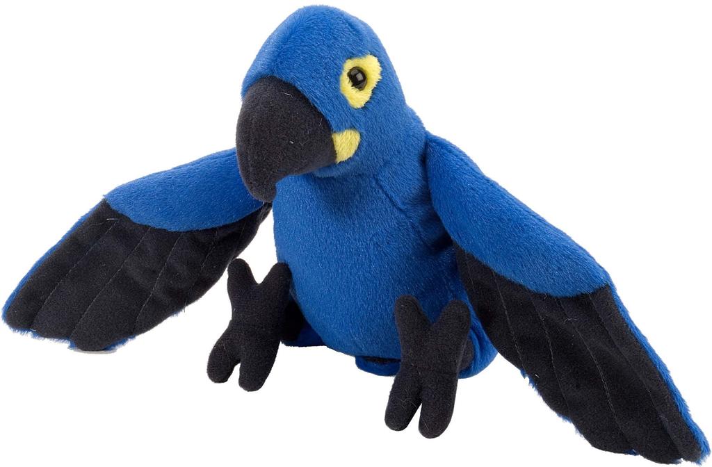 Wild Republic Hyacinth Macaw Plush Soft Cuddlekins W20 X D19 X H17cm Toy, Realistic, Material, Mini, (10865)