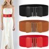 Women Skinny Elastic Belt Ladies Fashion Buckle Stretchy Wide Waist Belt for Dresses Flower Waistband Gift Cloth Accessory