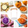 Stainless Steel Hand Held Potato Masher Potato Press Kitchen Crusher Vegetable Masher With Wooden Handle