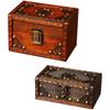 Wood Jewelry Box Organizers With Antique Metal Accent for Home Decoration Gift Storage and Display