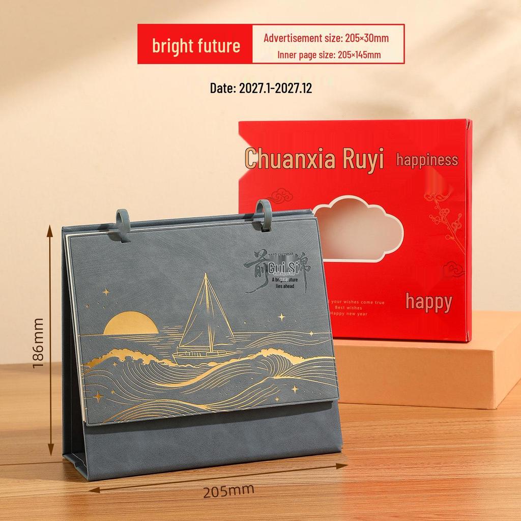 2026 Cartoon Desk Calendar: Cute, Creative Lace Memo with Monthly Punch-In Features for Enterprise Advertising