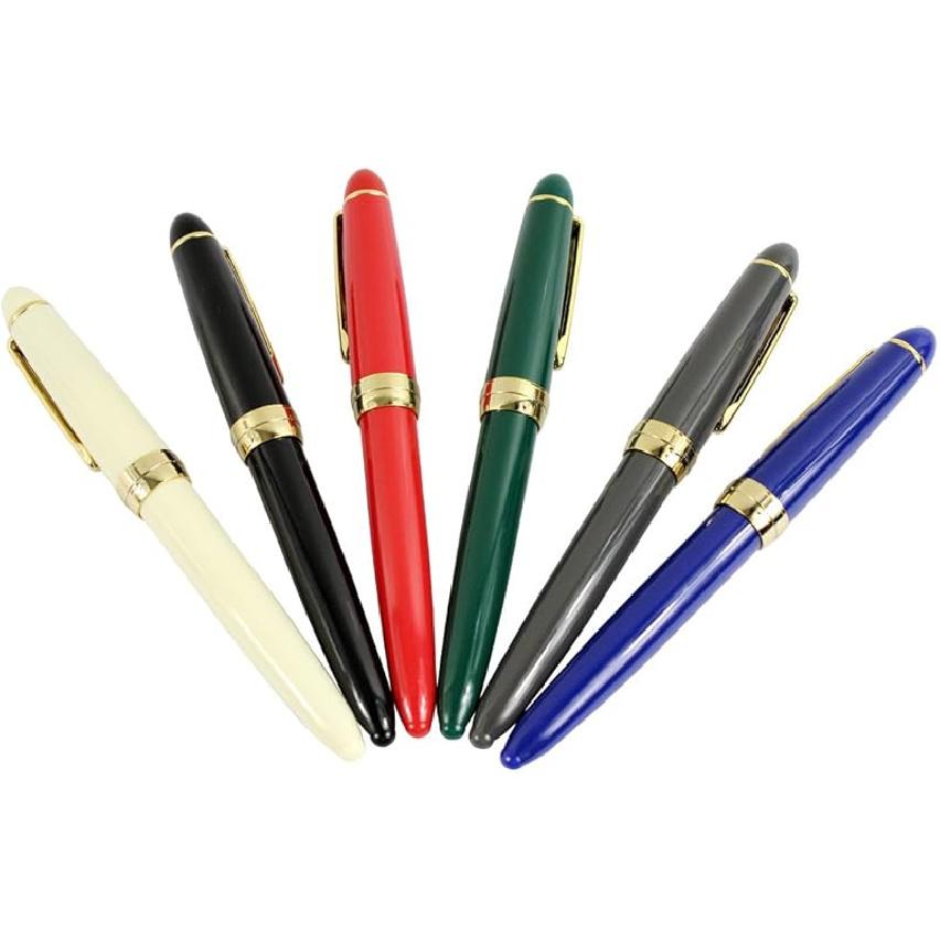 Gullor Jinhao 992 Plastic Fountain Pen Golden Clip, Transparent, 6 Colors, 6PCS