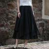 2025 Spring/Summer Artistic Fairy Hand-Painted Cotton Linen Irregular Double-Layer Skirt for Women