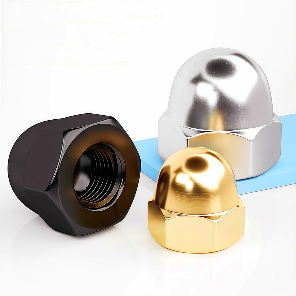 Acorn Domed Nut M3 M4 M5 M6 M8 M10 M12 M14 M16 M18 Brass/304 Stainless Steel /304 Black Hex Acorn Nut Anti-Loose Rust Domed Nuts