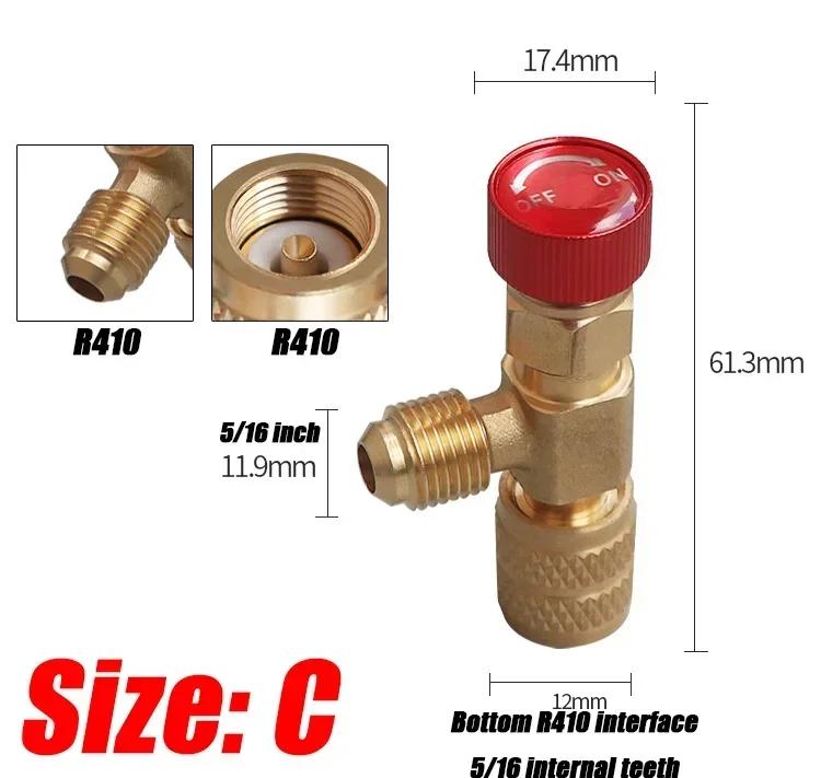 Liquid Safety Valve R410A R22 Air Conditioning Refrigerant Tool 1/4 "Safety Adapter Air Conditioning Repair And Fluoride