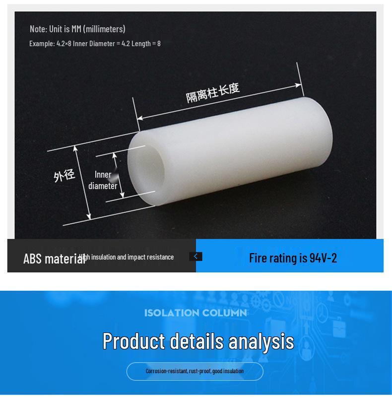 M5 Nylon PCB-Isolierhülse mit ABS-Unterlegscheibe