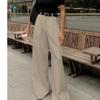 Pantaloni Bianchi a Vita Alta da Donna, Stile Commuter, Larghi, Lunghi Fino a Terra