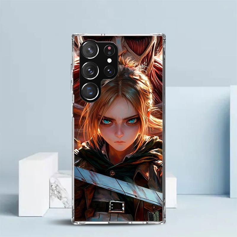 A-Attack on T-Titan Annie Mikasa Soft Cover for Samsung Galaxy S25 Edge S26 S24 S23 Ultra Phone Case S22 S21 Plus S20 FE Print P