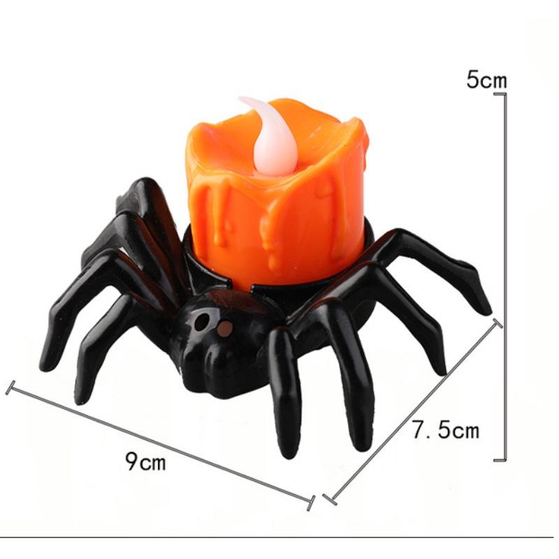 Halloween Pumpkin Lantern Funny Spider Candle Light Atmosphere Holiday Decoration Props Led Ornaments Holiday Gifts