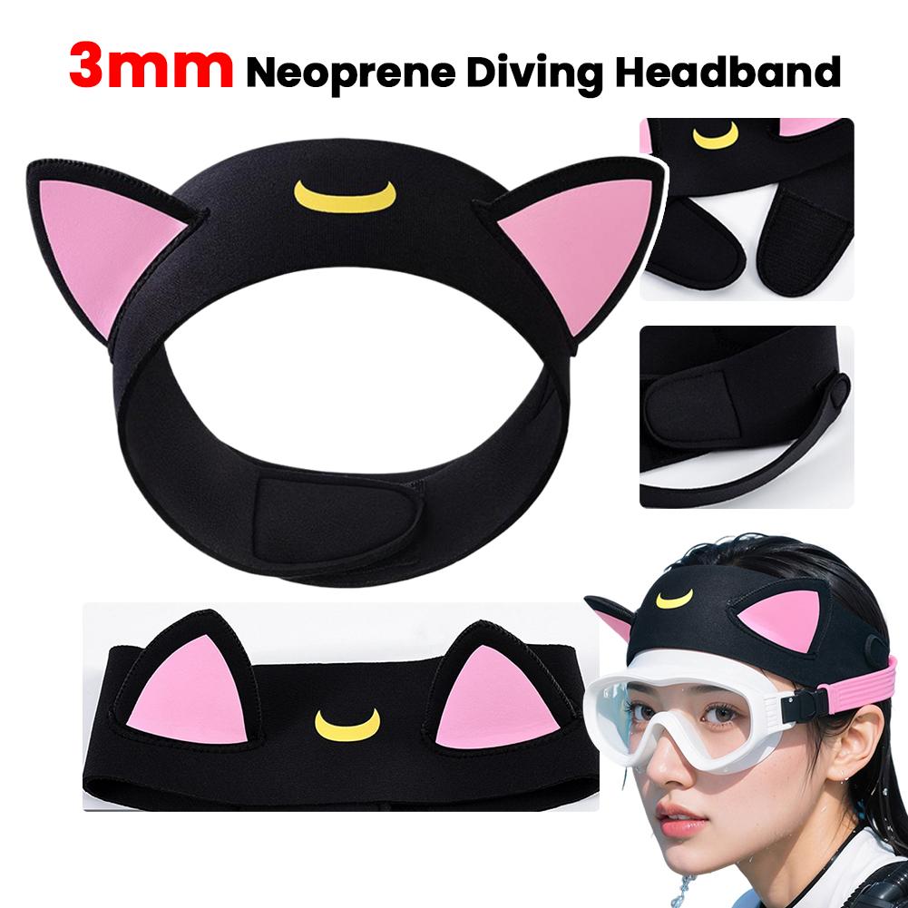Cat Ears 3mm Neoprene Diving Headband Adjustable Dive Hairband Hair Protection Band Wetsuit Hood for Scuba Diving China Mainland