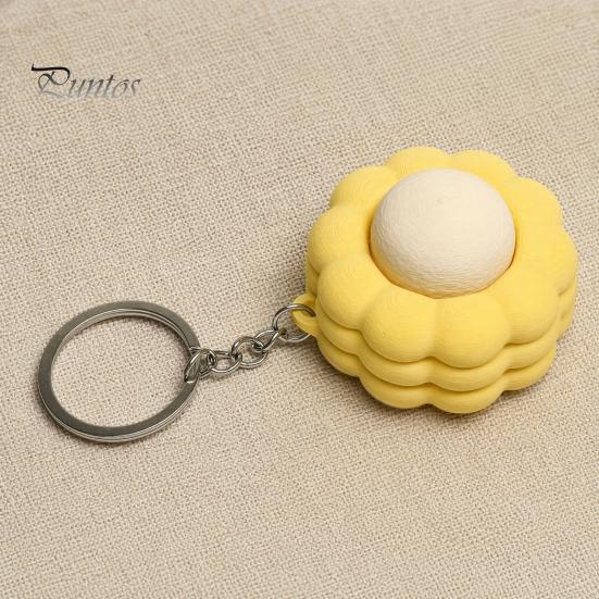 Soft Texture Keychain Corn Shape Fidget Toy, 3D Printed Decompression Button Pendant, Pendant Stress Relief Smooth Keyring, for Students Adults