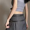 Thin Women's Rivet Belt Extra Long Dress Jeans Belt Vintage Leather Waist Belt  Streetwear