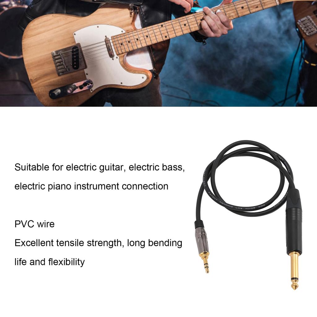 Guitar Cable, 29.53 Inch Wireless Guitar System Cord, 3.5mm to 6.35mm Jack Electric Guitar Instrument Cable for G3 G4 Transmitters, for Electric