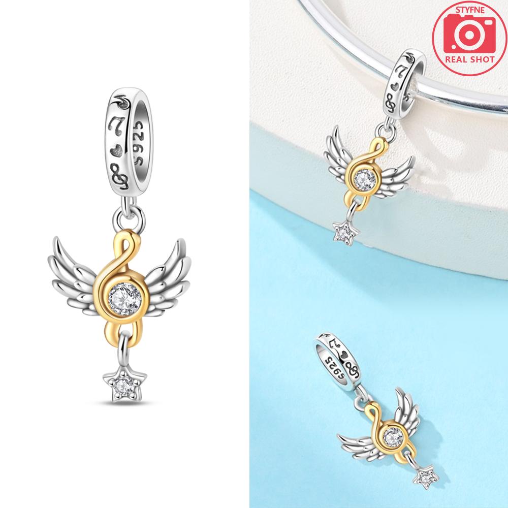 

Original Copper Black Guitar Note Pendant Pink Headphones Wings Bead Fit Women Bracelet Diy Jewelry Valentine Gift