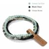 3Pcs/set Natural Green Stone Bracelet 4mm Moss Agates Black Onyx Cat Eye Beads Elastic Bracelets For Women Men Simple Jewelry