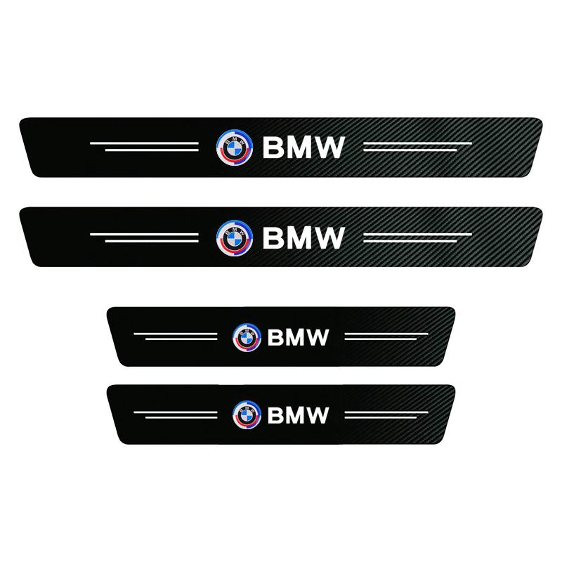 BMW Car Door Sill Scuff Plate Decor Carbon Fiber Stickers For BMW M E46 E90 E60 F30 F10 E39 E36 F20 G30 G20 E87 E92 E91 E30 F11 xn8