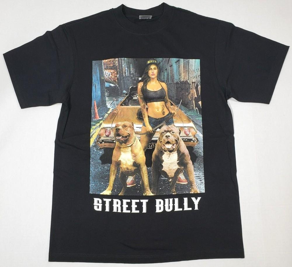 Футболка STREET BULLY Питбуль Уличный стиль Мужская футболка Черная Новая Унисекс футболка S