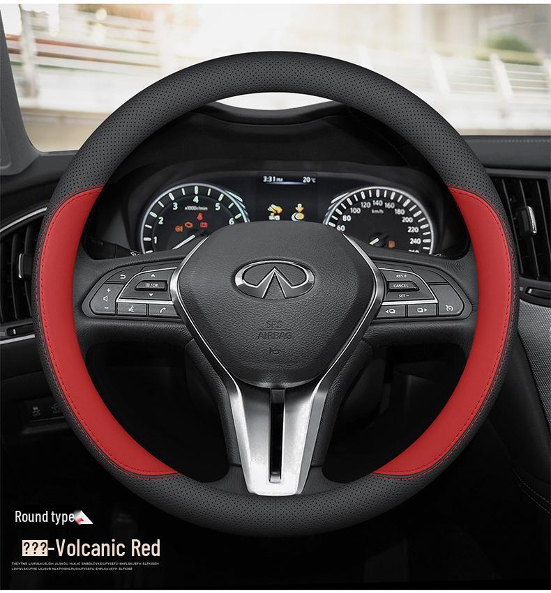Leather Steering Wheel Cover for Infiniti QX60, QX50, QX80, Q50L, QX55, FXG Series Cars