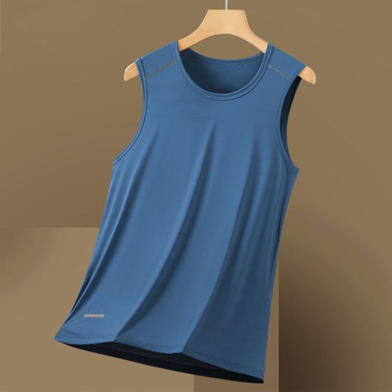 Herre Ermeløs Sports T-skjorte Pustende Hurtigtørkende Fitness Tanktopp O-hals Sommer Atletisk Vest for Gym Basketball Løping Trening