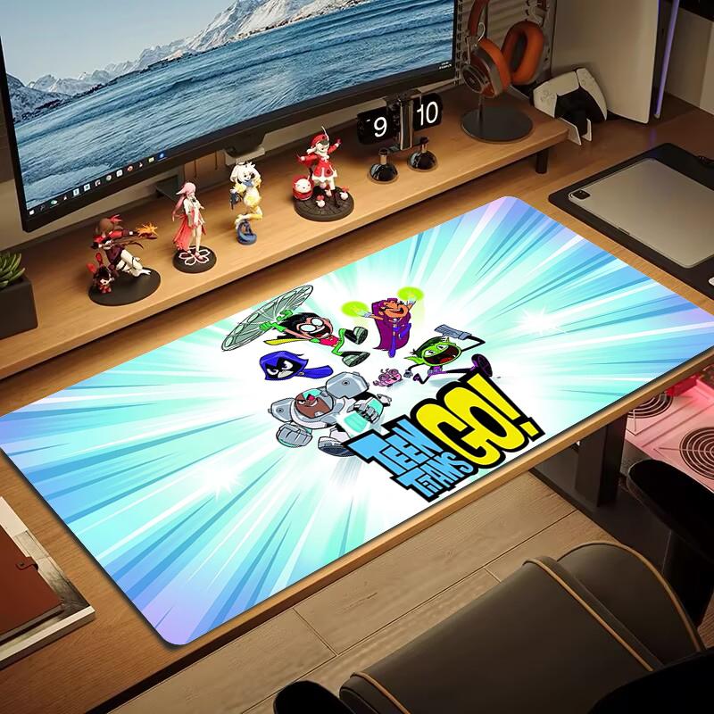 Teen Titans Mouse Pad Large Gaming Table Cushion Nonslip Laptop Tablet Big Mousepad Xxl Mat Mini Pc Playmat With Lock Edge
