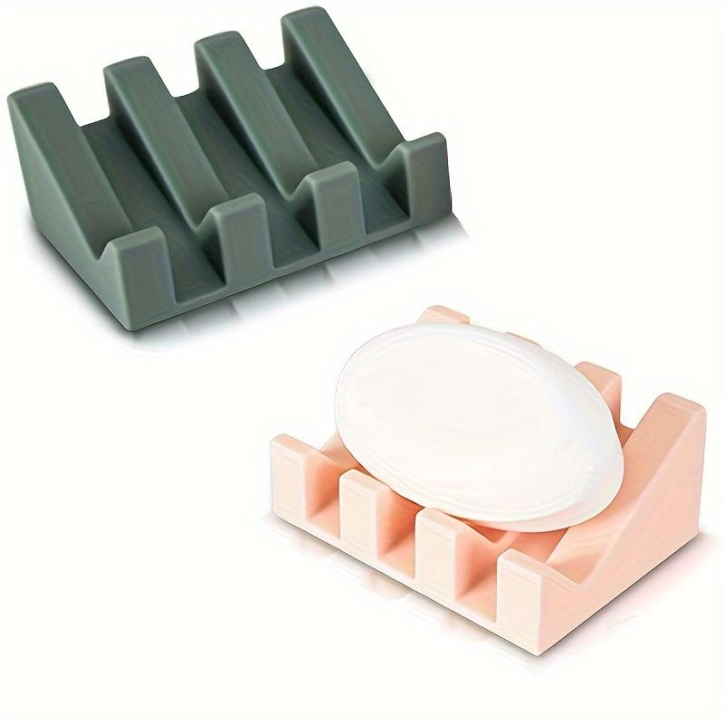 1pc Soap Dish Silicone Drain Tray Bathroom Storage Holder, Silicone Soap Tray