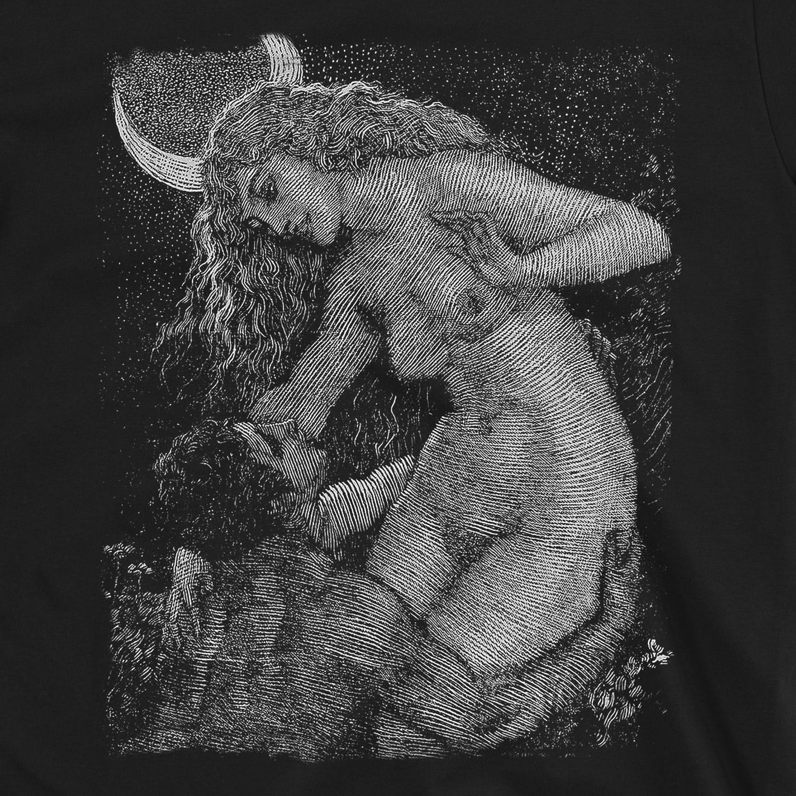 Thief of the Moon T-Shirt | Jean Delville Symbolist Art Tee | Mystical Goddess Moon Graphic Shirt L