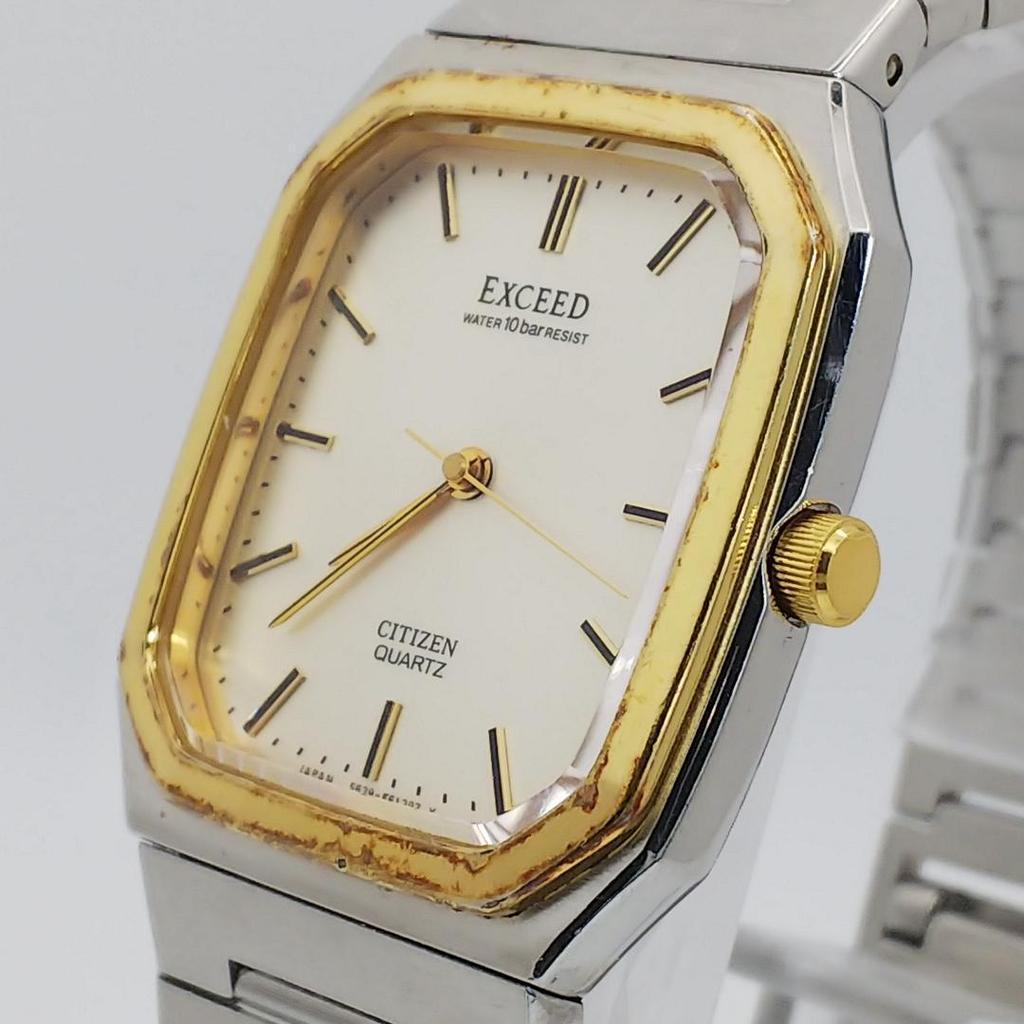 Used 1158 [Battery Replaced] Citizen Exceed Shell Dial Men's Watch Quartz