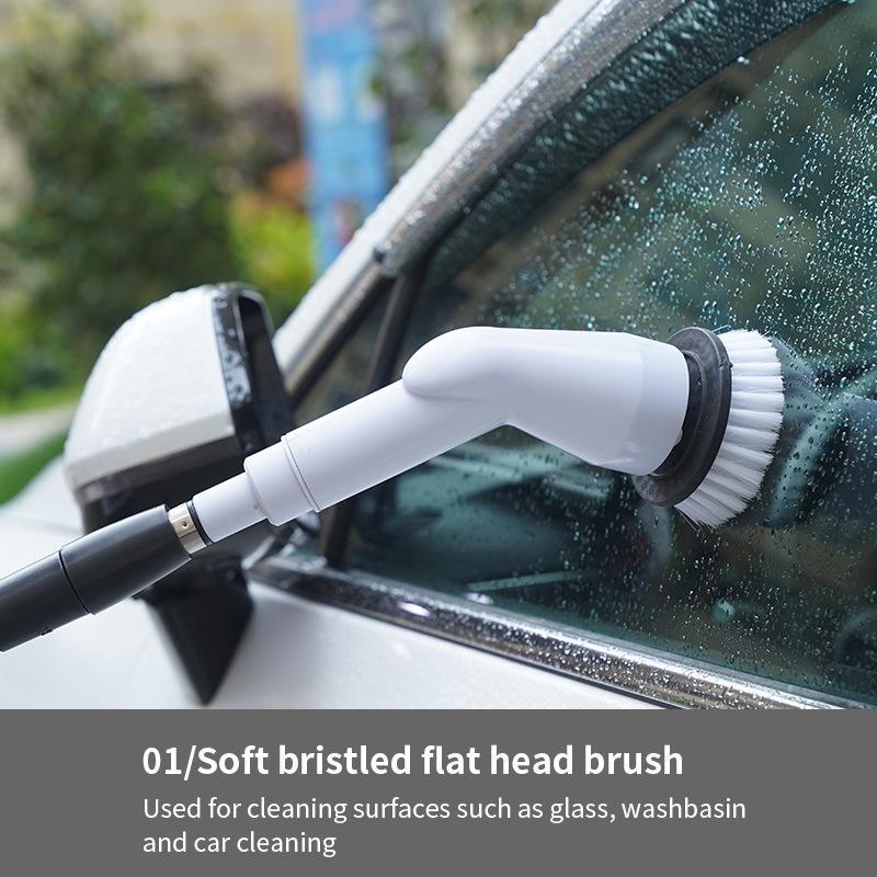 Retractable Handheld Electric Cleaning Brush for Bathroom and Floor