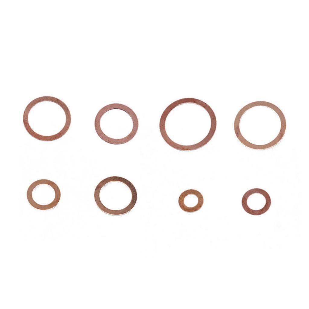 80pcs Solid Copper Sump Plug Assorted Washers Metal Kit Garage Engine Set with Box