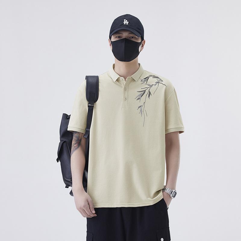 Men's New Summer T-shirt Loose Lapel Short-sleeved POLO Shirt T-shirt