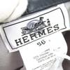 Pristine HERMES beret Saint Honoré Serie button leather trim gray cotton 56 Used
