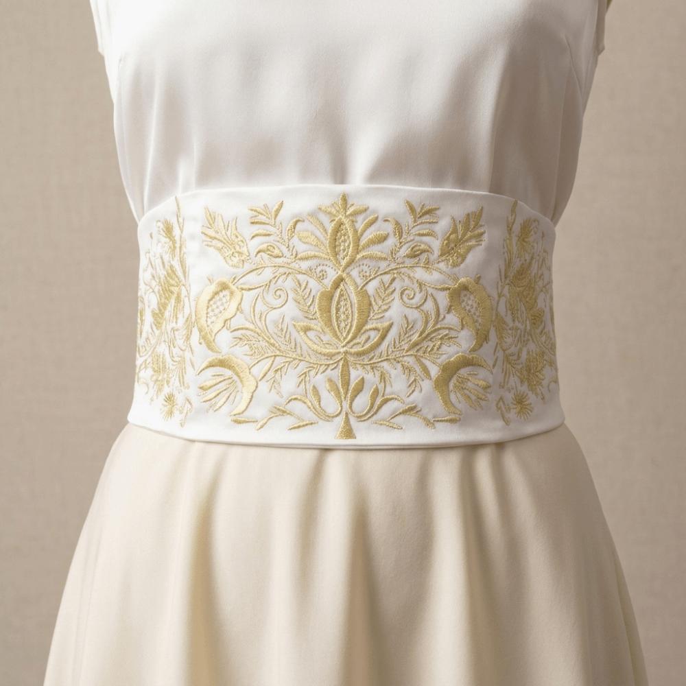 Soft Fabric Embroidery Corset Wide Style Ethnic Girdle Hanfu Waistband Girlfriend Gift