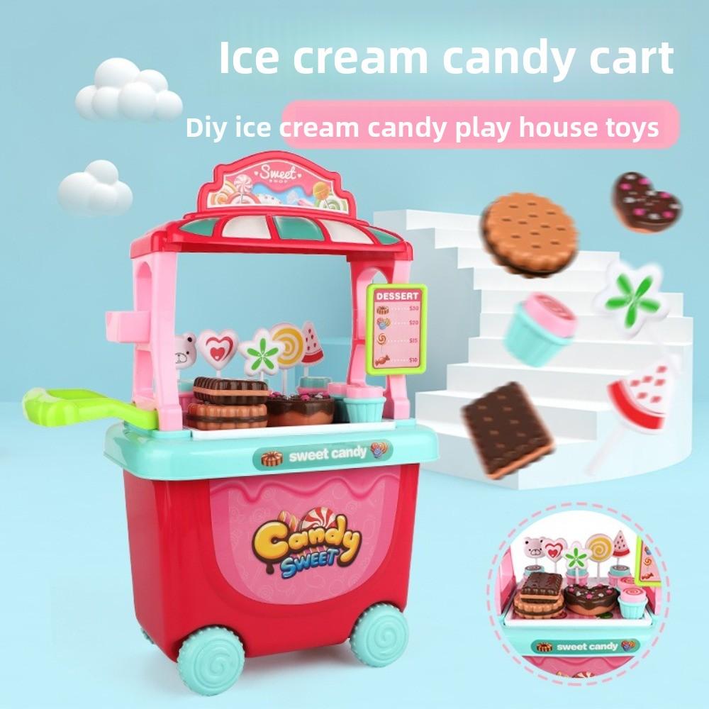 24pcs Removable Storage Children's Pretend Play Toys Ice Cream Parlour Toy Set  Kid's Activity