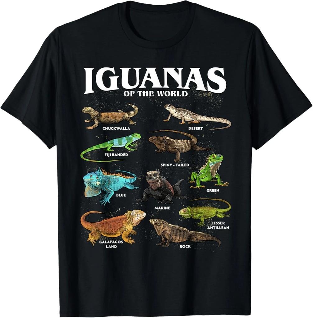 Iguanas der Welt Bildungs-Reptilien-Kunst T-Shirt