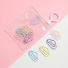 10Pcs Creative Metal Paperclips a Pack Student Candy Color Bookmark Clip Student Stationery School Office Supplies