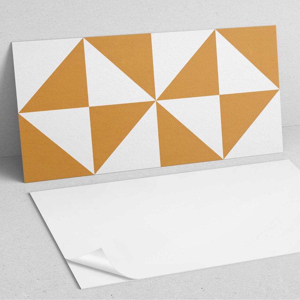 Zestaw Samoprzylepnych Kafelków Pcv Geometryczne Trójkąty W Kwadratach 6X60X30 Cm