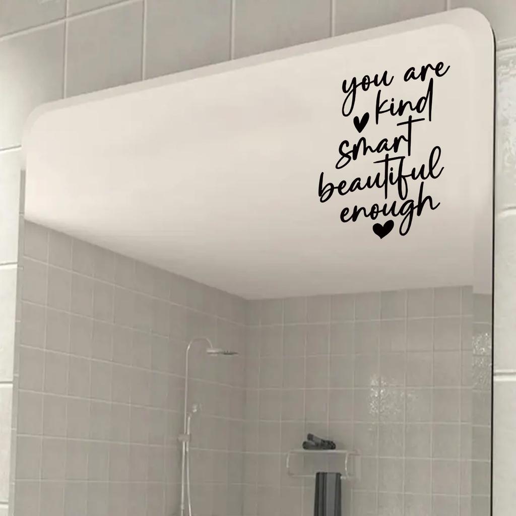 Minimalist English Saying Wall Decals Self Adhesive Peel and Stick for Mirror Window Door Ins Style Home Art