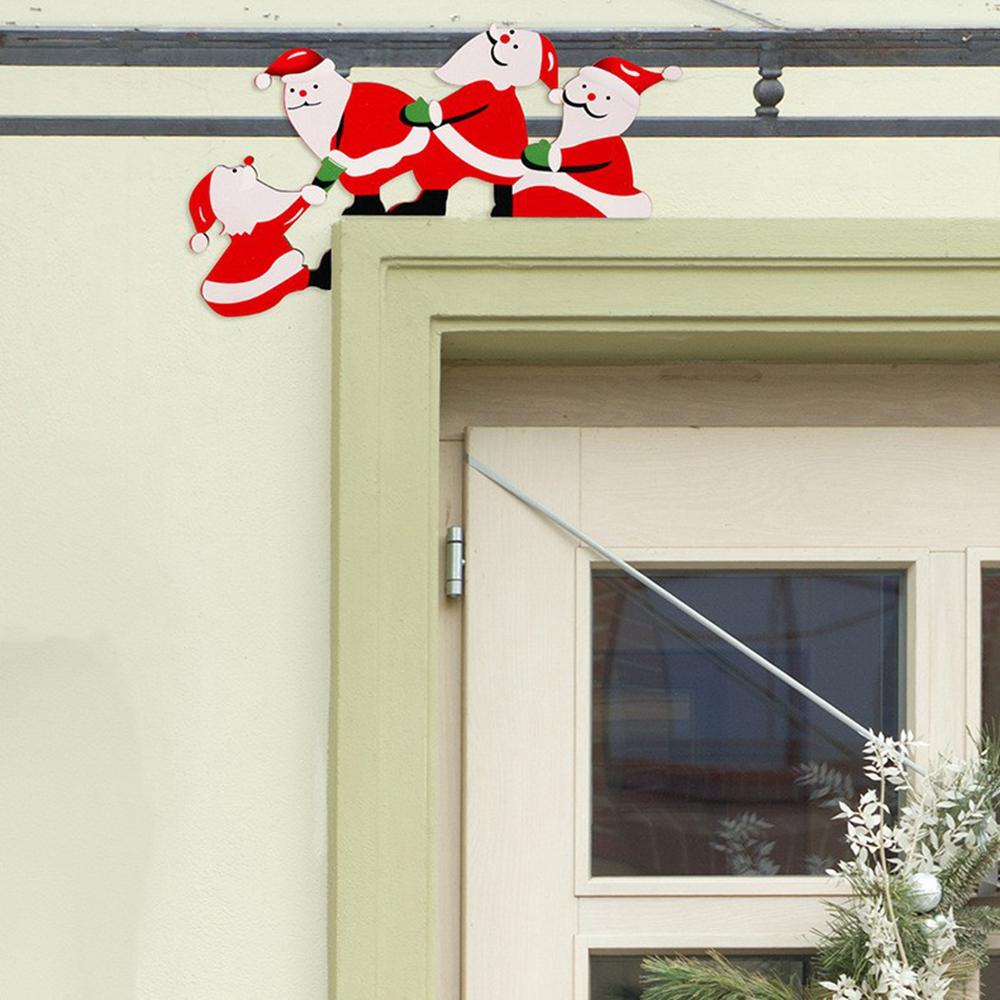 Christmas Santa Claus Door Frame Hanging Ornament Gift Reindeer Window Decoration Festive Atmosphere Decor
