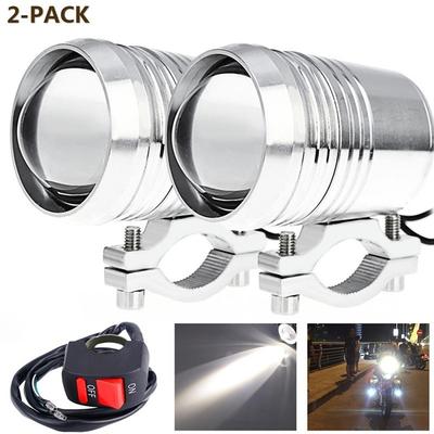 2 adet evrensel motosiklet far U2 1200LM LED su geçirmez ampul yüksek düşük ışın flaş motosiklet spot ışığı