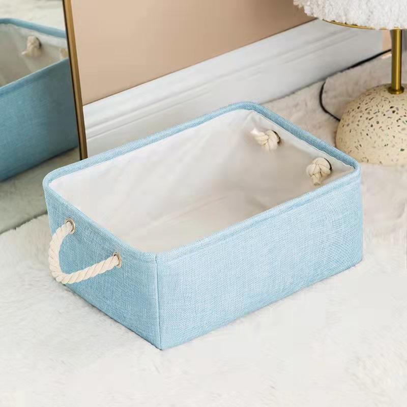 Foldable Linen Fabric Storage Baskets Kids Toys Organizer Clothes and Sundries Storage Box Laundry Basket