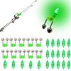 20Pcs Plastic Fishing Bite Alarms Rod Bells Tip Clip Spring Clip Tip up Lights  Night Fishing