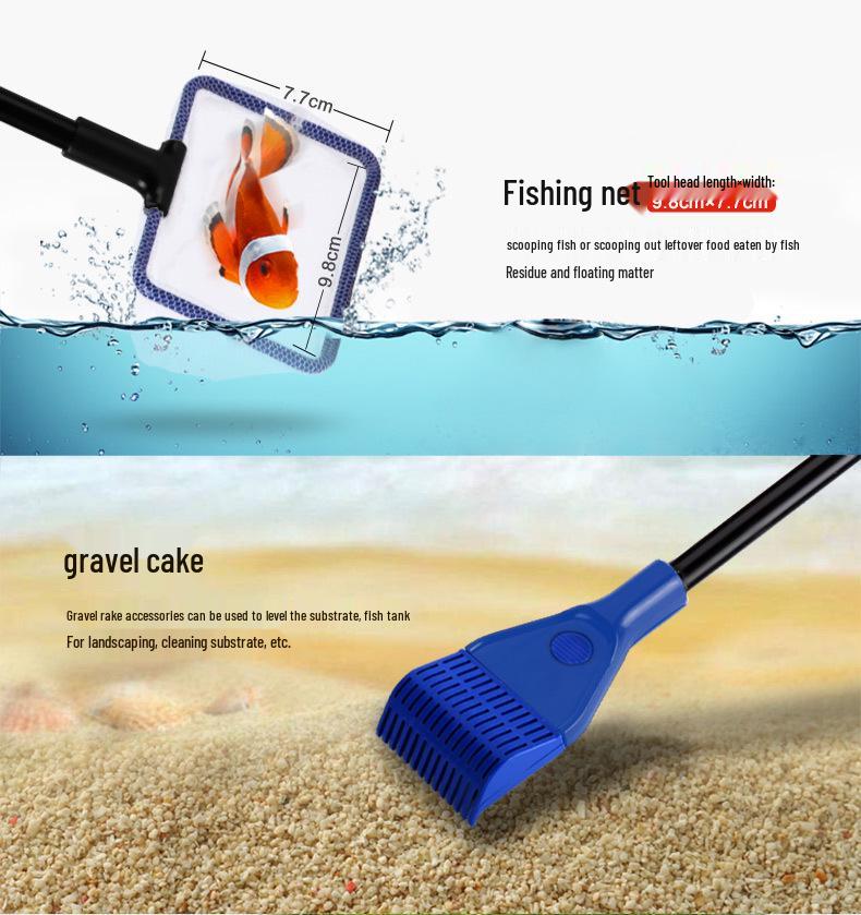 LONDA Aquarium Cleaning Set: Algae Remover, Scraper, and Fish Net Supplies