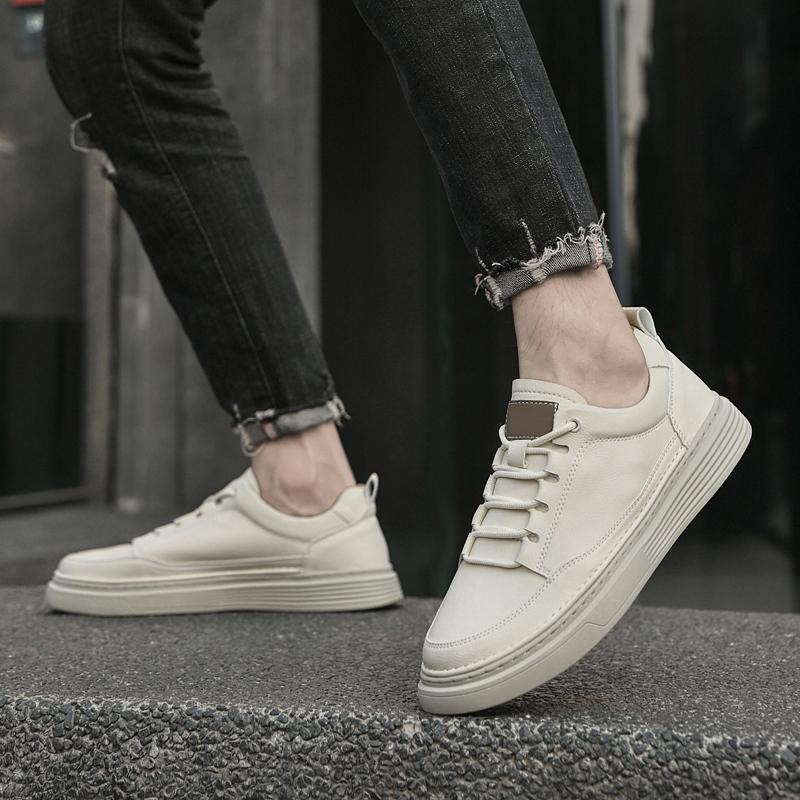 Hochwertige Herren Lederschuhe Sommer Bequeme Sneakers Modedesigner Herrenschuhe Weiches Leder Vielseitige Skateboardschuhe