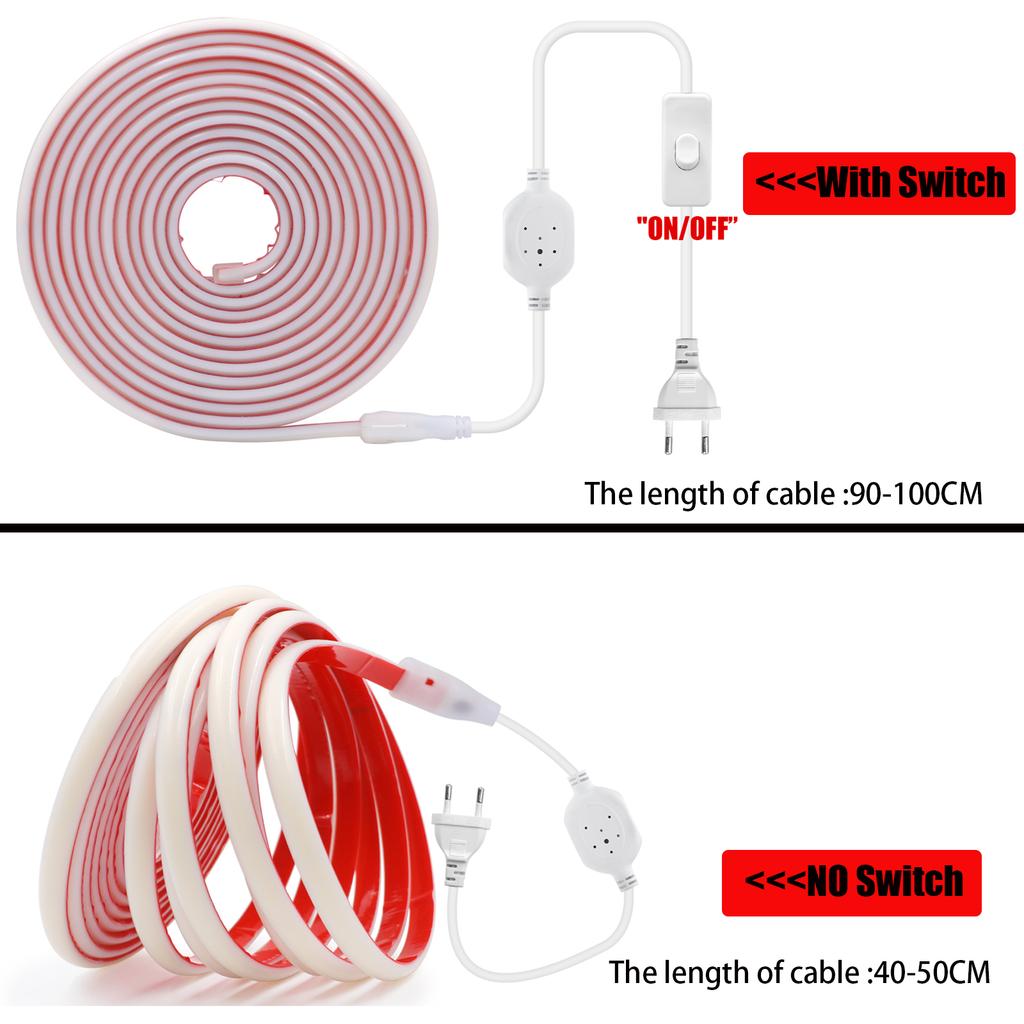 AC 220V COB Strip IP67 Waterproof White 3000K 4000K 6000K 50CM Cuttable Flexible Ribbon LED Neon Light For Home Garden Decor