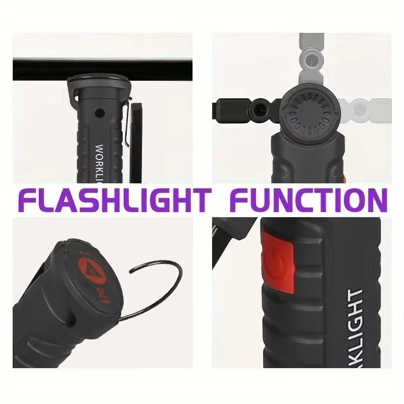 395nm LED UV Flashlight USB Rechargeable Foldable Lamp with Magnet Hook UV Light Ultraviolet for Pet Urine Detector Resin Curing