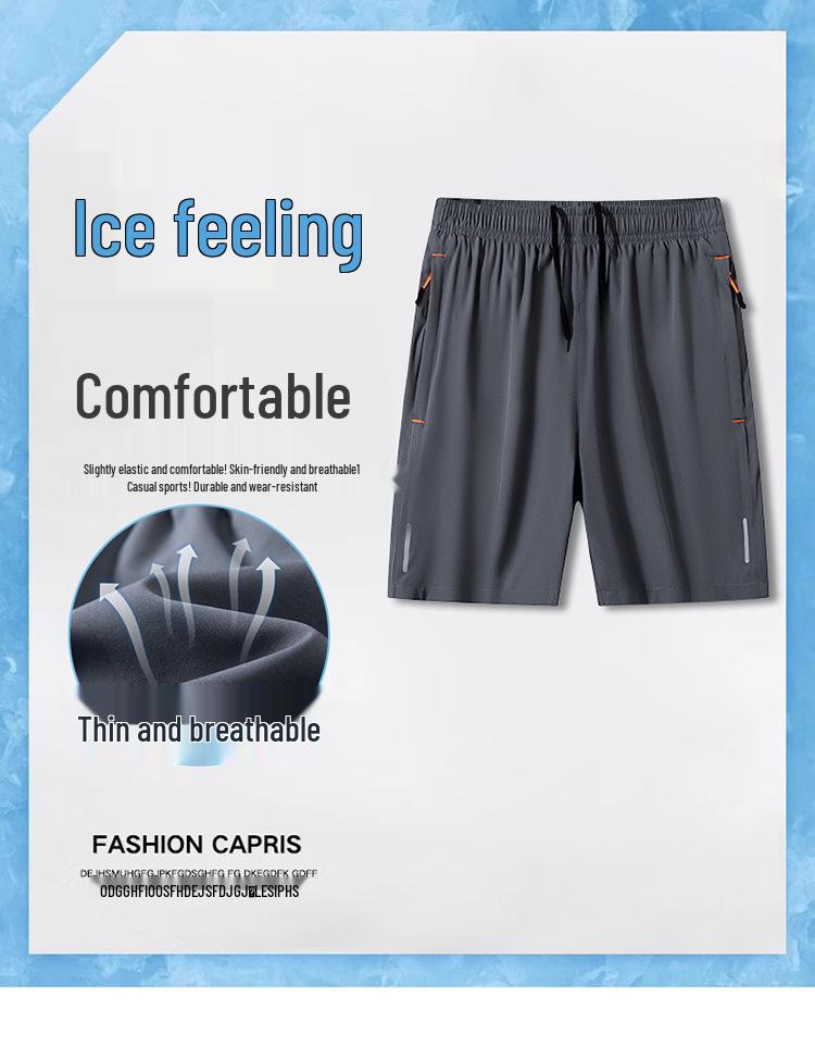 Di Yu Shenlong Men's Quick-Dry Ice Silk Fitness Shorts - Summer Casual Running Five-Point Pants